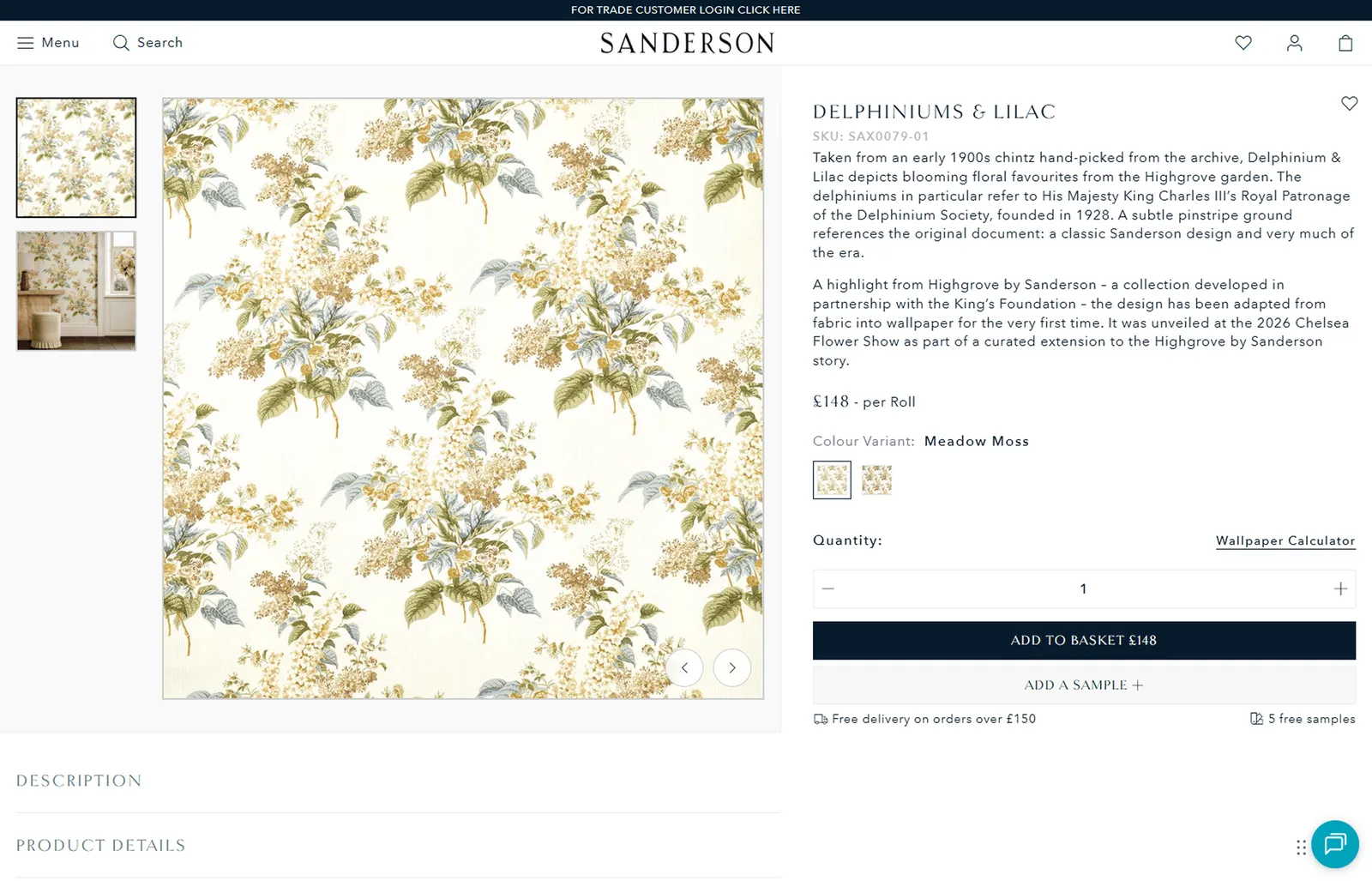 PDP themed as Sanderson. Sanderson theme