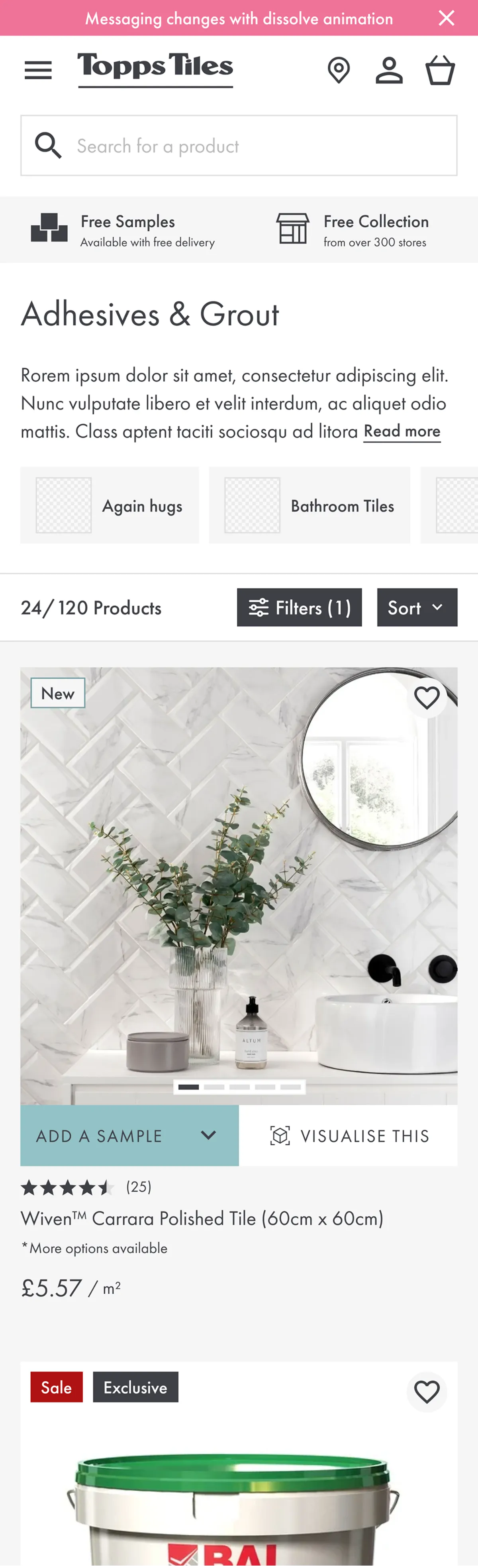 Retail listing on mobile