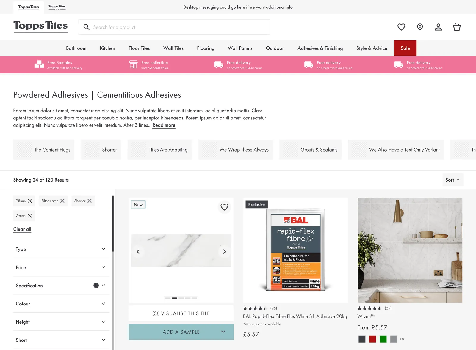 Retail listing page