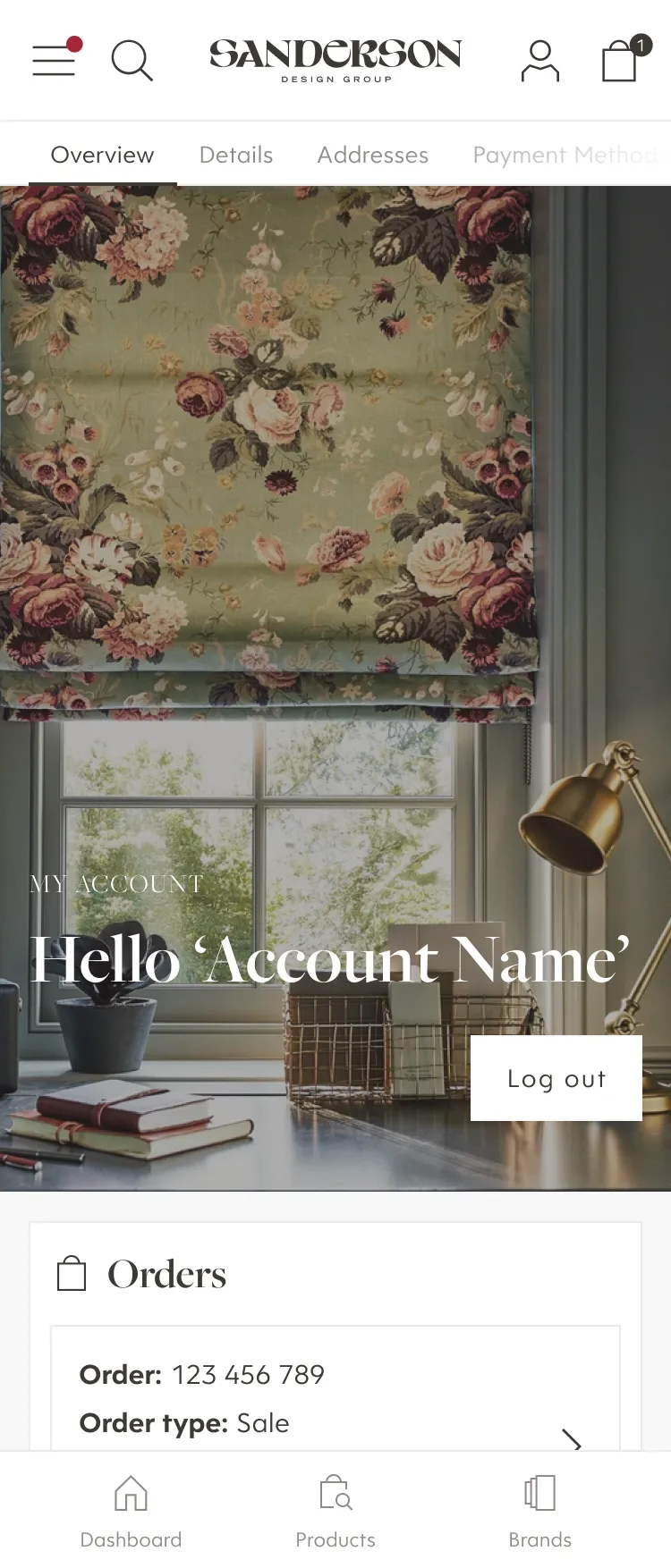Mobile account overview. Account overview